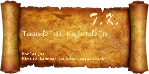 Tasnádi Kajetán névjegykártya